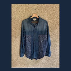 Current/Elliott long sleeve denim chambray shirt